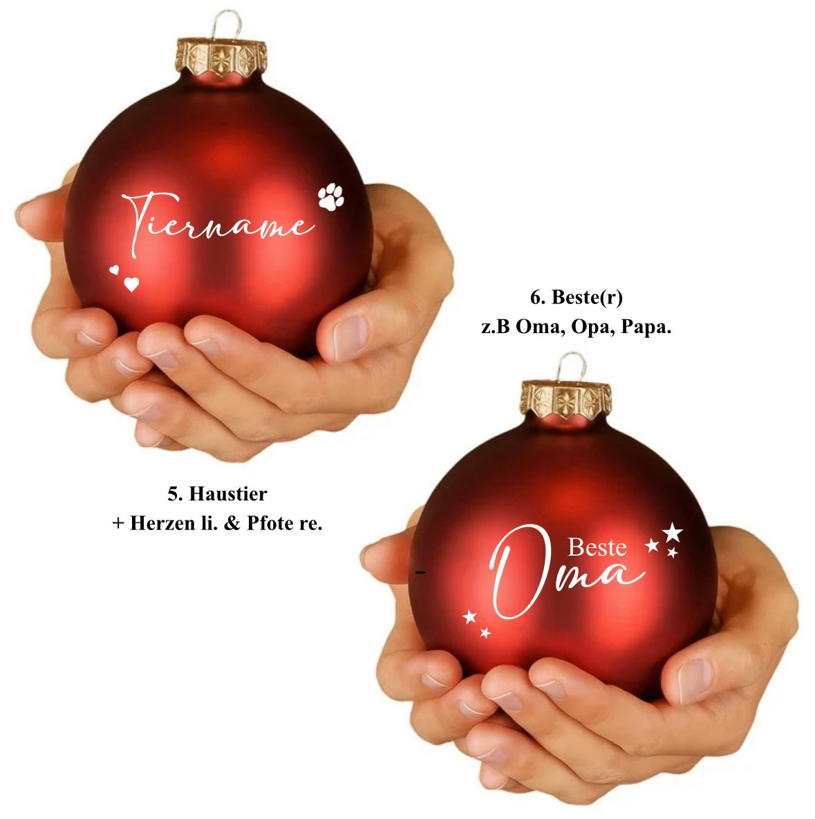 Weihnachtskugel aus Glas Weinrot 8 cm