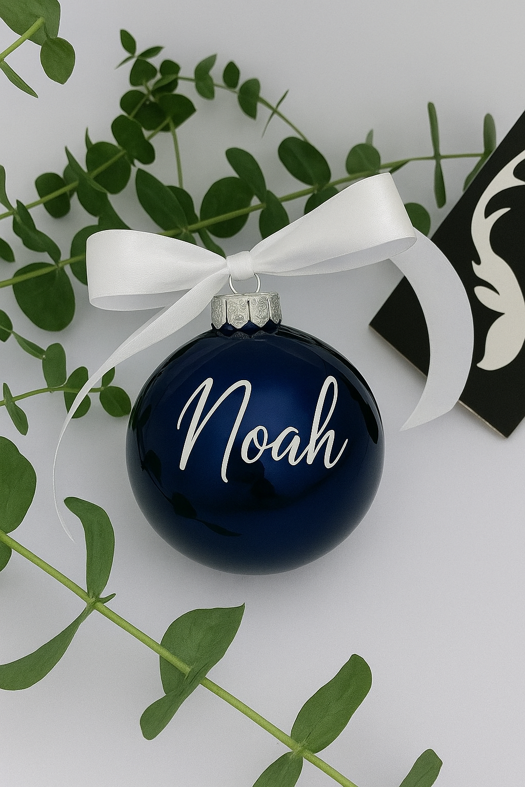 Weihnachtskugel aus Glas Nachtblau 6 cm