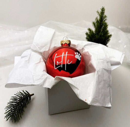 Weihnachtskugel aus Glas Rot 8 cm