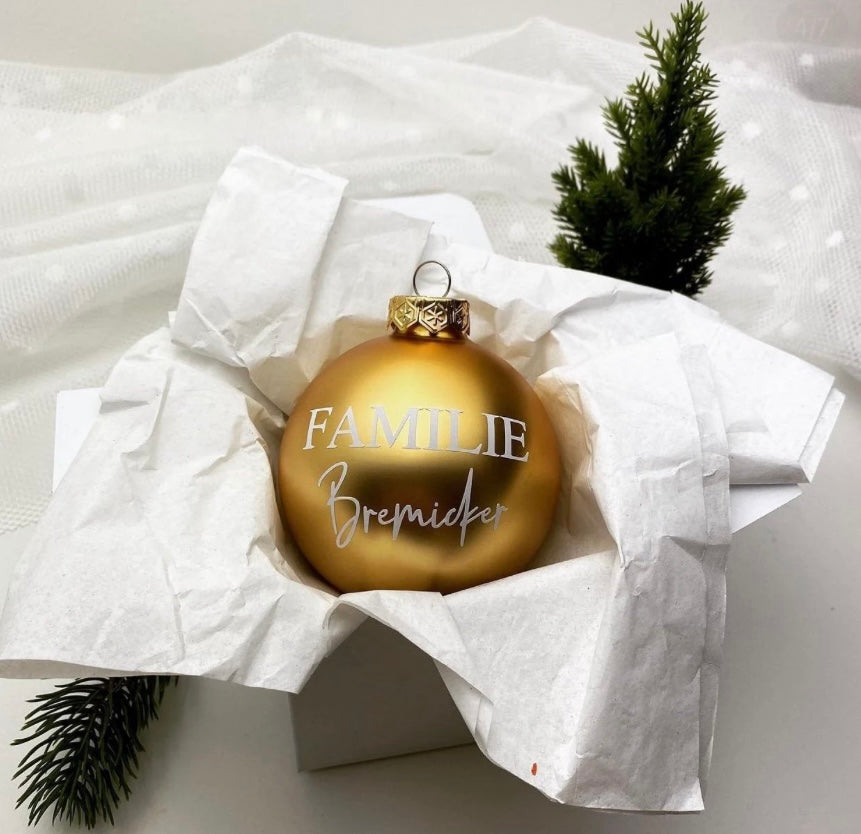 Weihnachtskugel aus Glas Gold 6 cm