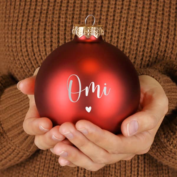 Weihnachtskugel aus Glas Weinrot 6 cm