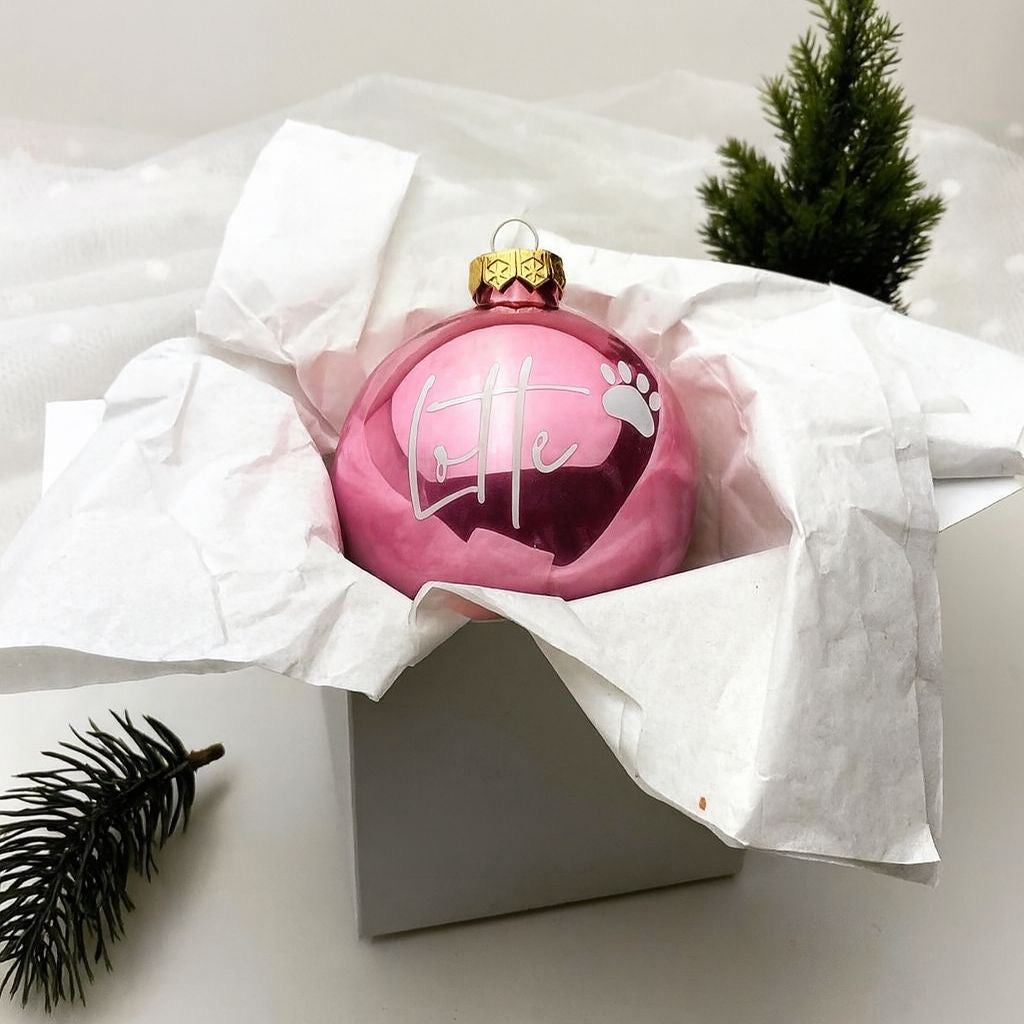 Weihnachtskugel aus Glas Rosa 6 cm
